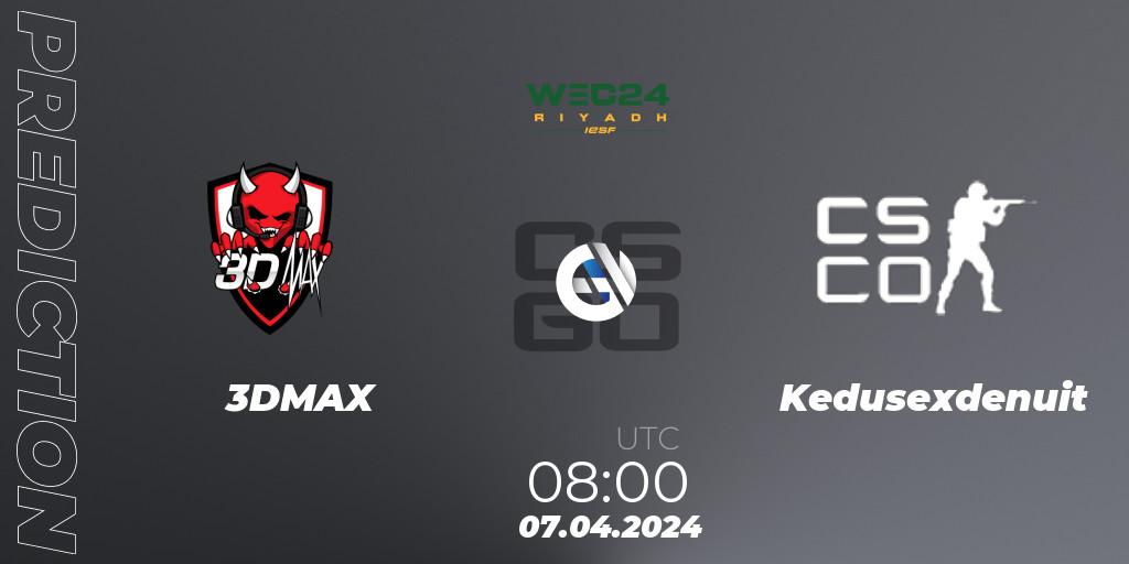 3DMAX - Kedusexdenuit: ennuste. 07.04.2024 at 08:00, Counter-Strike (CS2), IESF World Esports Championship 2024: French Qualifier