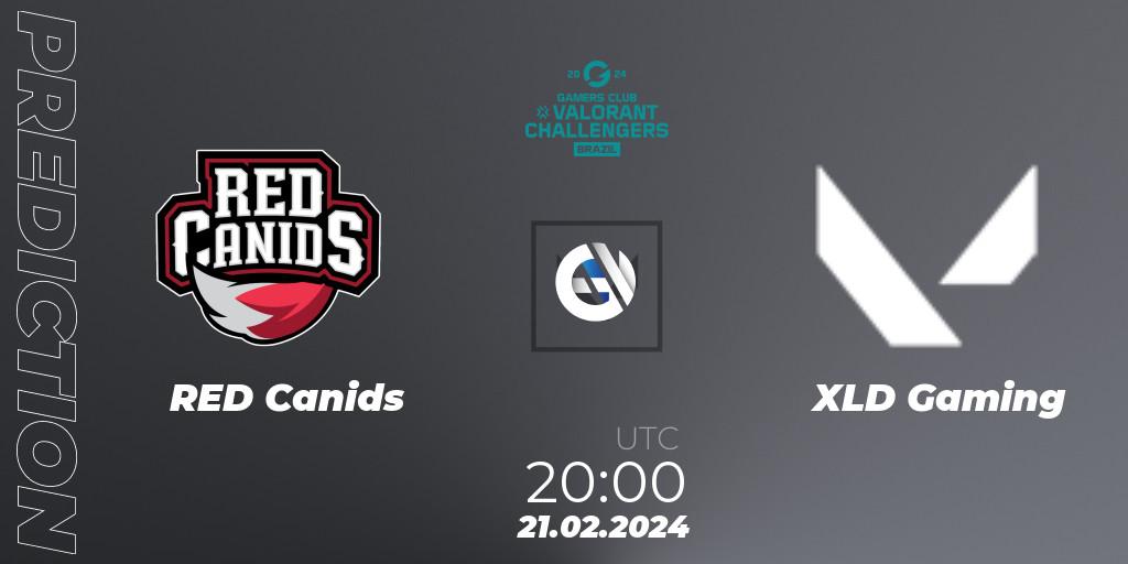 RED Canids - XLD Gaming: ennuste. 21.02.24, VALORANT, VALORANT Challengers Brazil 2024: Split 1
