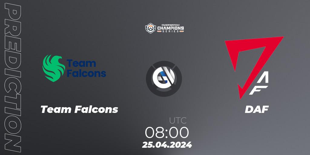 Team Falcons - DAF: ennuste. 25.04.2024 at 06:00, Overwatch, Overwatch Champions Series 2024 - Asia Stage 1 Main Event