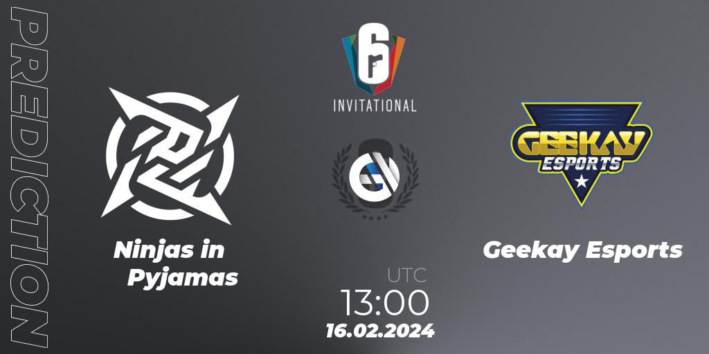 Ninjas in Pyjamas - Geekay Esports: ennuste. 16.02.24, Rainbow Six, Six Invitational 2024 - Group Stage