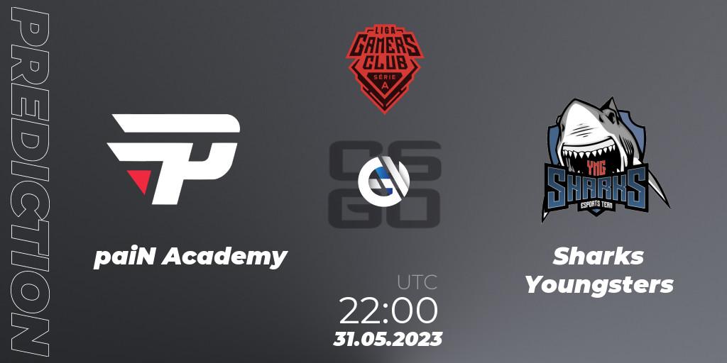 paiN Academy - Sharks Youngsters: ennuste. 31.05.2023 at 22:00, Counter-Strike (CS2), Gamers Club Liga Série A: May 2023
