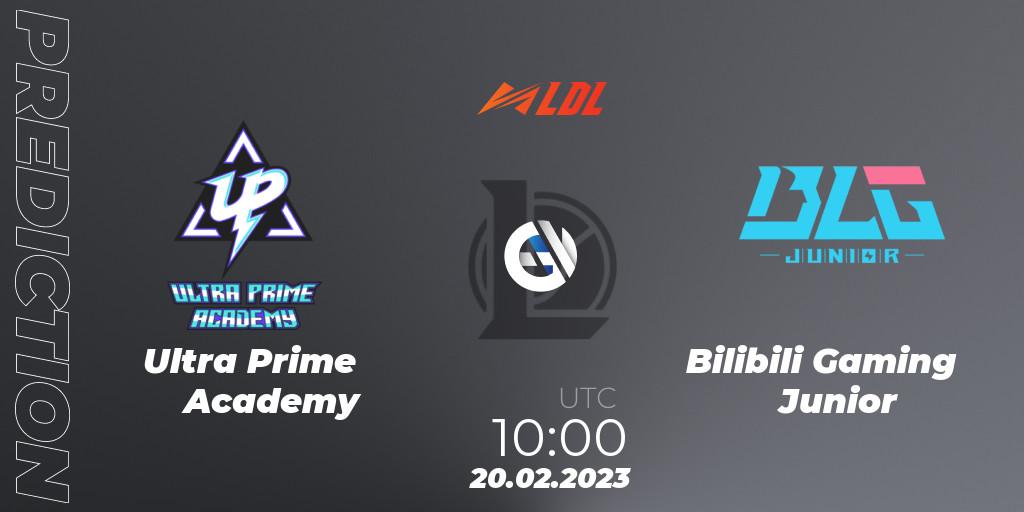 Ultra Prime Academy - Bilibili Gaming Junior: ennuste. 20.02.2023 at 12:00, LoL, LDL 2023 - Regular Season
