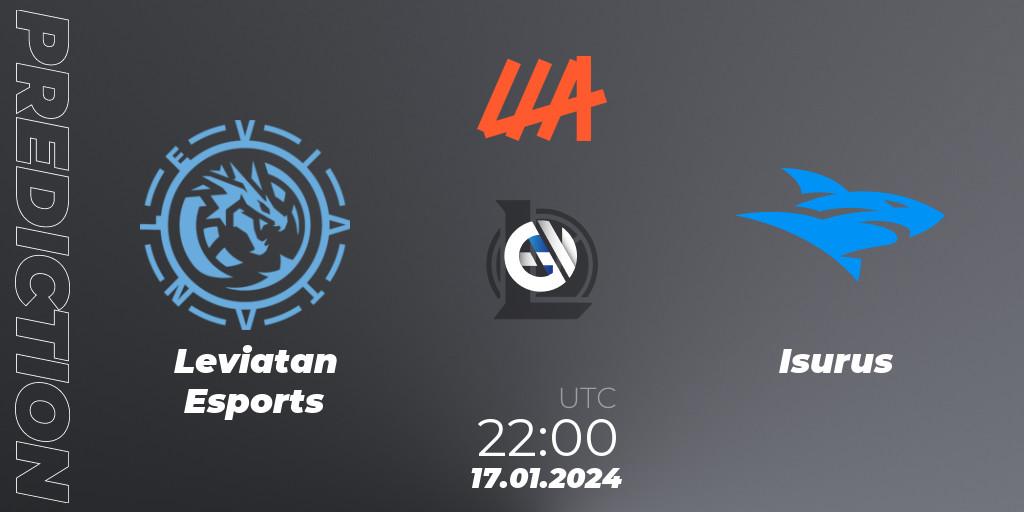 Leviatan Esports - Isurus: ennuste. 17.01.2024 at 22:00, LoL, LLA 2024 Opening Group Stage