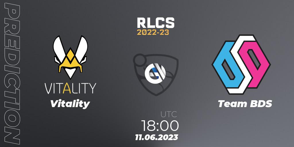 Vitality - Team BDS: ennuste. 11.06.2023 at 18:00, Rocket League, RLCS 2022-23 - Spring: Europe Regional 3 - Spring Invitational