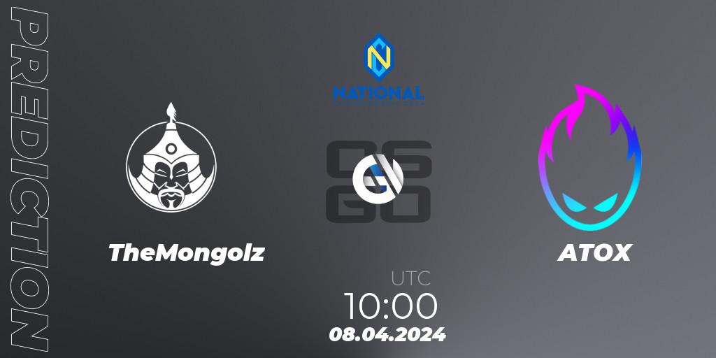 TheMongolz - ATOX: ennuste. 08.04.2024 at 10:00, Counter-Strike (CS2), ESN National Championship 2024
