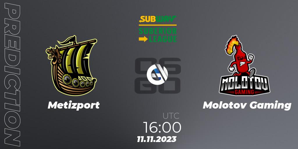 Metizport - Molotov Gaming: ennuste. 11.11.2023 at 16:00, Counter-Strike (CS2), Subway Suberior League Season 2