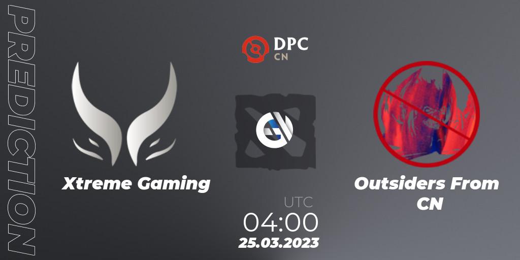 Xtreme Gaming - Outsiders From CN: ennuste. 25.03.23, Dota 2, DPC 2023 Tour 2: China Division I (Upper)