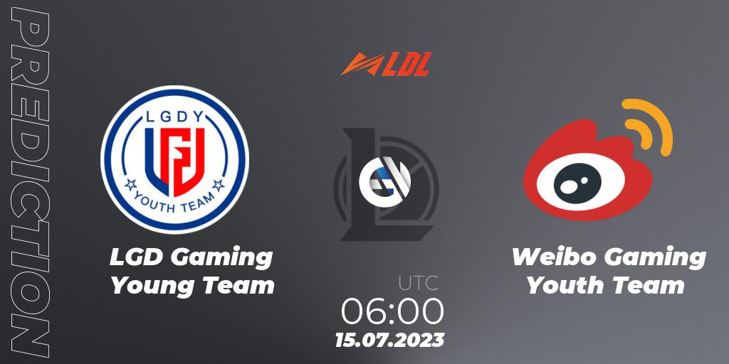 LGD Gaming Young Team - Weibo Gaming Youth Team: ennuste. 15.07.2023 at 06:00, LoL, LDL 2023 - Regular Season - Stage 3