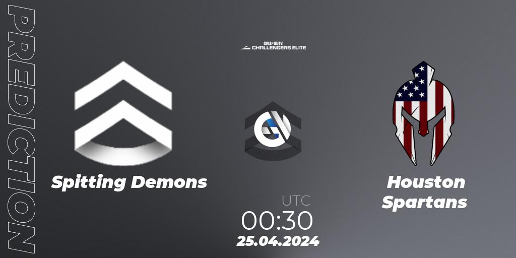 Spitting Demons - Houston Spartans: ennuste. 24.04.2024 at 23:30, Call of Duty, Call of Duty Challengers 2024 - Elite 2: NA