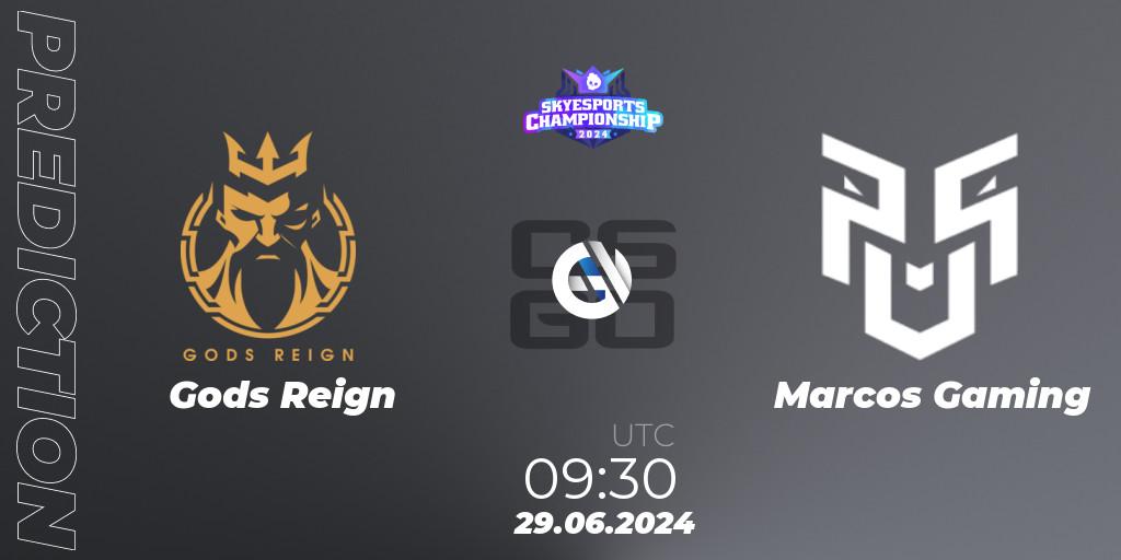 Gods Reign - Marcos Gaming: ennuste. 29.06.2024 at 09:30, Counter-Strike (CS2), Skyesports Championship 2024: Indian Qualifier