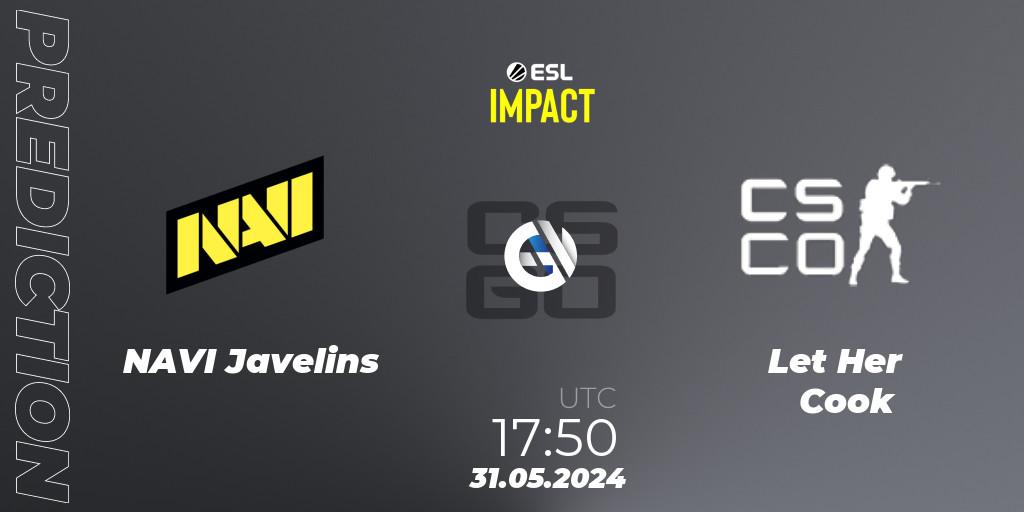NAVI Javelins - Let Her Cook: ennuste. 31.05.2024 at 18:20, Counter-Strike (CS2), ESL Impact League Season 5 Finals