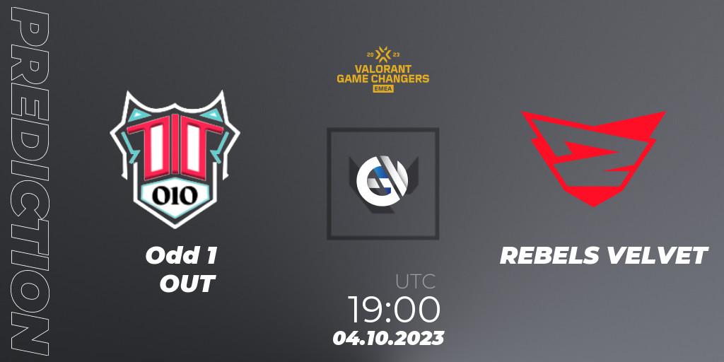 Odd 1 OUT - REBELS VELVET: ennuste. 04.10.2023 at 19:00, VALORANT, VCT 2023: Game Changers EMEA Stage 3 - Playoffs