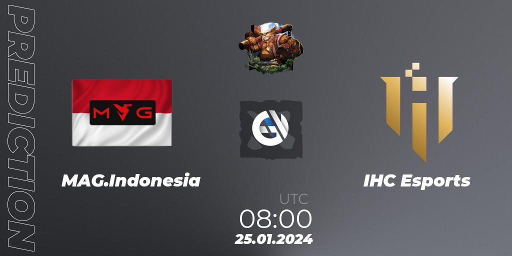 MAG.Indonesia - IHC Esports: ennuste. 25.01.2024 at 08:00, Dota 2, ESL One Birmingham 2024: Southeast Asia Open Qualifier #2