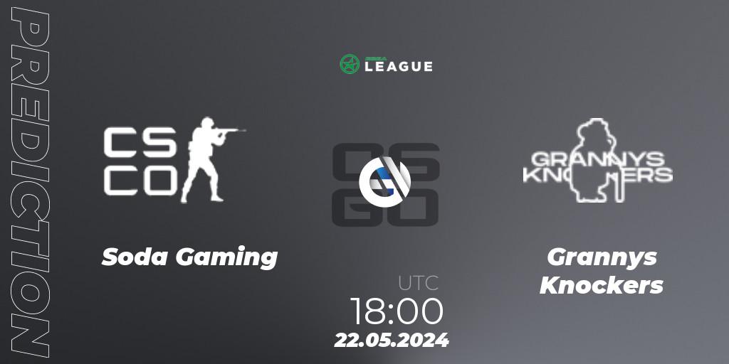 Soda Gaming - Grannys Knockers: ennuste. 22.05.2024 at 18:00, Counter-Strike (CS2), ESEA Season 49: Advanced Division - Europe