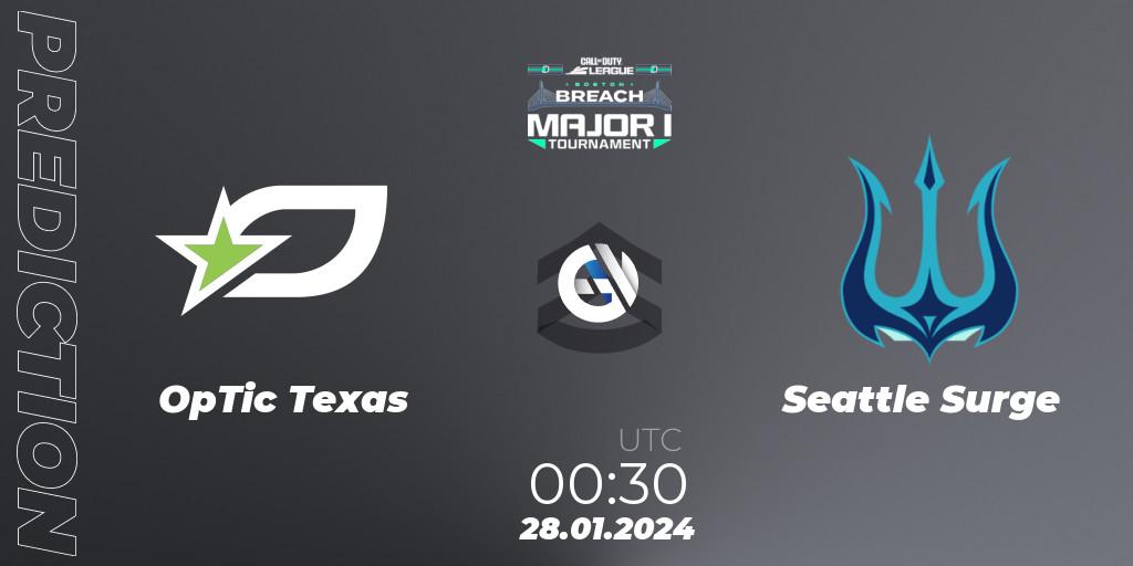 OpTic Texas - Seattle Surge: ennuste. 28.01.2024 at 00:30, Call of Duty, Call of Duty League 2024: Stage 1 Major