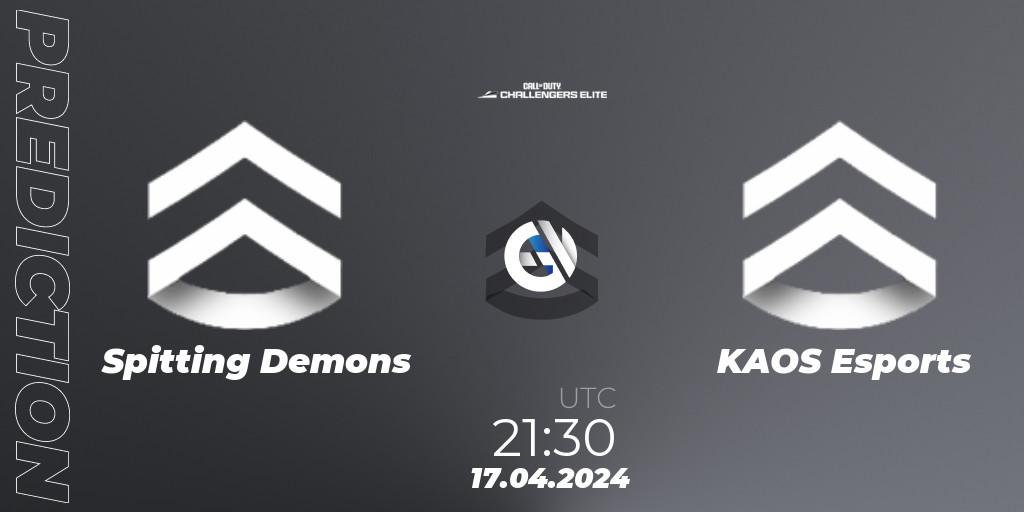 Spitting Demons - KAOS Esports: ennuste. 23.04.2024 at 22:30, Call of Duty, Call of Duty Challengers 2024 - Elite 2: NA
