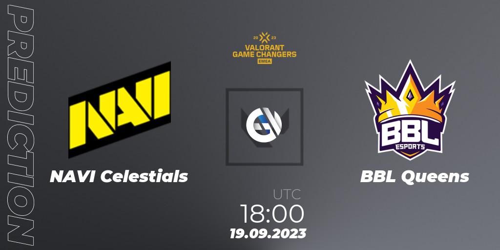 NAVI Celestials - BBL Queens: ennuste. 19.09.2023 at 18:00, VALORANT, VCT 2023: Game Changers EMEA Stage 3 - Group Stage