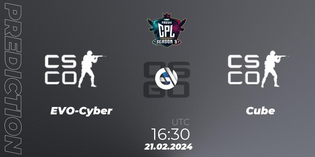 EVO-Cyber - Cube: ennuste. 21.02.24, CS2 (CS:GO), Contest Pro League Season 3