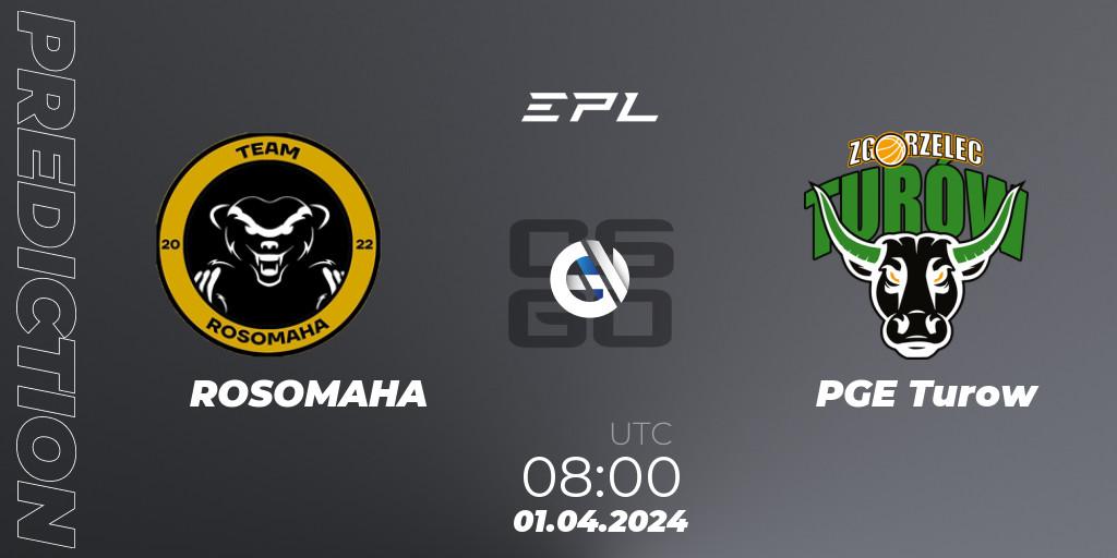 ROSOMAHA - PGE Turow: ennuste. 01.04.2024 at 08:00, Counter-Strike (CS2), European Pro League Season 16: Division 2