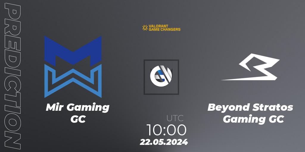 Mir Gaming GC - Beyond Stratos Gaming GC: ennuste. 22.05.2024 at 10:00, VALORANT, VCT 2024: Game Changers Korea Stage 1