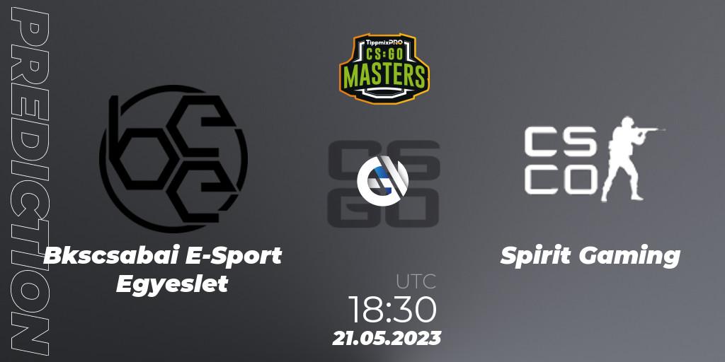 Békéscsabai E-Sport Egyesület - Spirit Gaming: ennuste. 21.05.2023 at 18:30, Counter-Strike (CS2), TippmixPro Masters Spring 2023