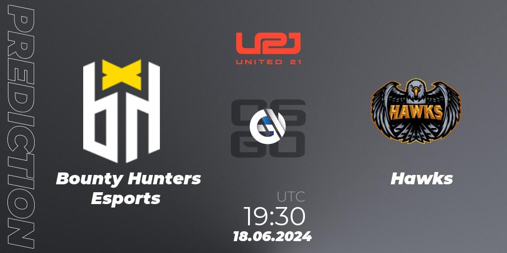 Bounty Hunters Esports - Hawks: ennuste. 18.06.2024 at 19:30, Counter-Strike (CS2), United21 South America Season 1