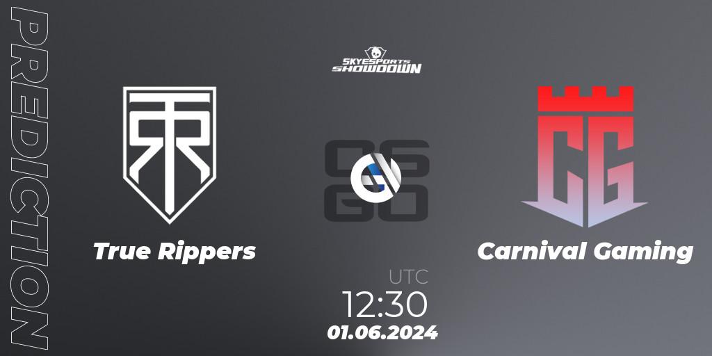 True Rippers - Carnival Gaming: ennuste. 01.06.2024 at 12:30, Counter-Strike (CS2), Skyesports Showdown 2024