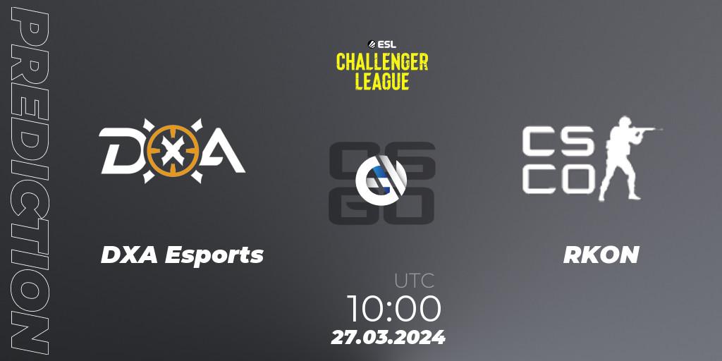 DXA Esports - RKON: ennuste. 27.03.2024 at 10:00, Counter-Strike (CS2), ESL Challenger League Season 47: Oceania