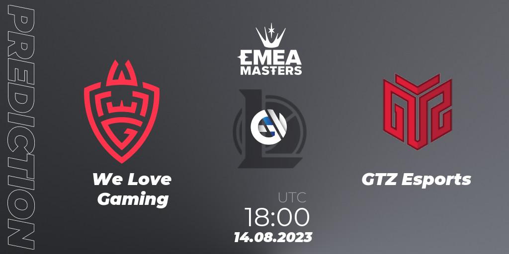 We Love Gaming - GTZ Esports: ennuste. 14.08.23, LoL, EMEA Masters Summer 2023