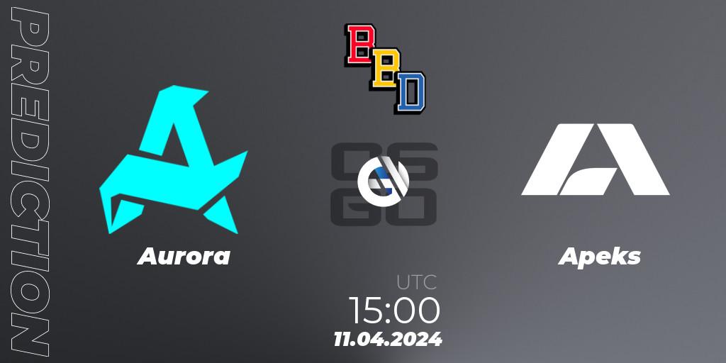 Aurora - Apeks: ennuste. 11.04.24, CS2 (CS:GO), BetBoom Dacha Belgrade 2024: European Qualifier
