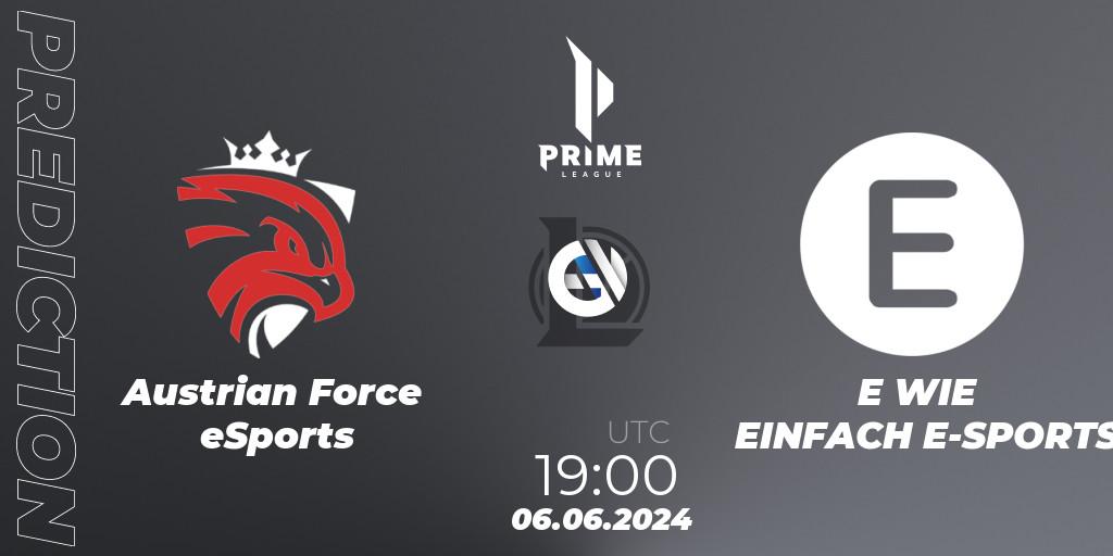 Austrian Force eSports - E WIE EINFACH E-SPORTS: ennuste. 06.06.2024 at 19:00, LoL, Prime League Summer 2024