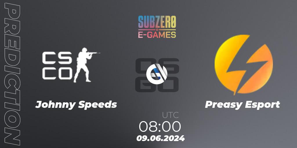 Johnny Speeds - Preasy Esport: ennuste. 09.06.2024 at 08:10, Counter-Strike (CS2), SubZero E-Games 2024