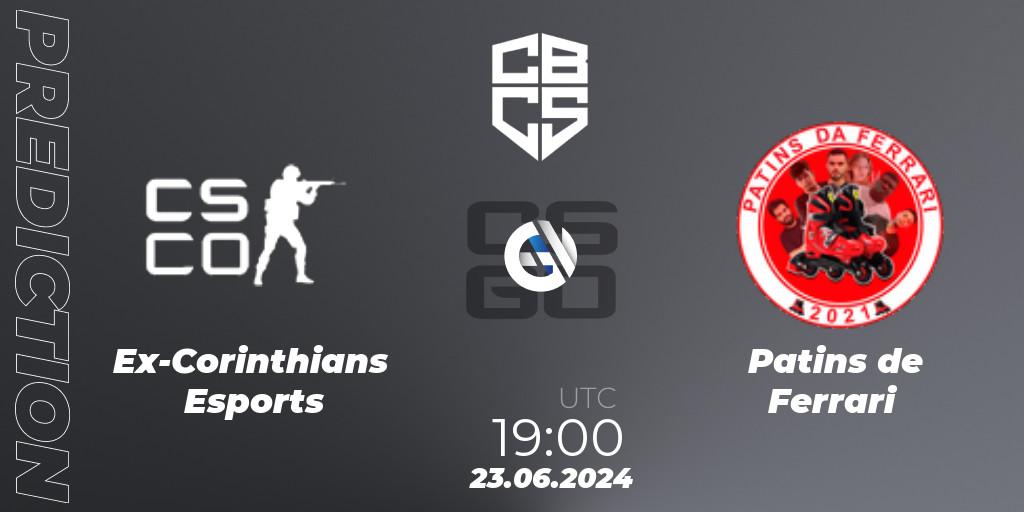 Ex-Corinthians Esports - Patins de Ferrari: ennuste. 24.06.2024 at 20:00, Counter-Strike (CS2), CBCS Season 5: Open Qualifier #1