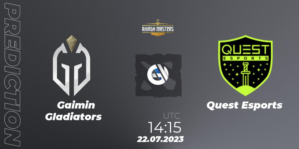 Gaimin Gladiators - PSG Quest: ennuste. 22.07.2023 at 14:54, Dota 2, Riyadh Masters 2023 - Group Stage