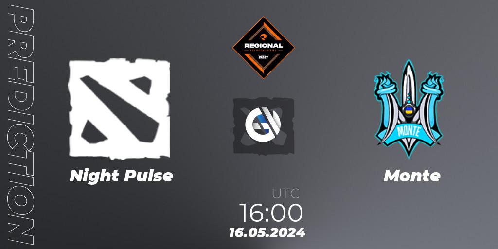 Night Pulse - Monte: ennuste. 16.05.2024 at 17:20, Dota 2, RES Regional Series: EU #2