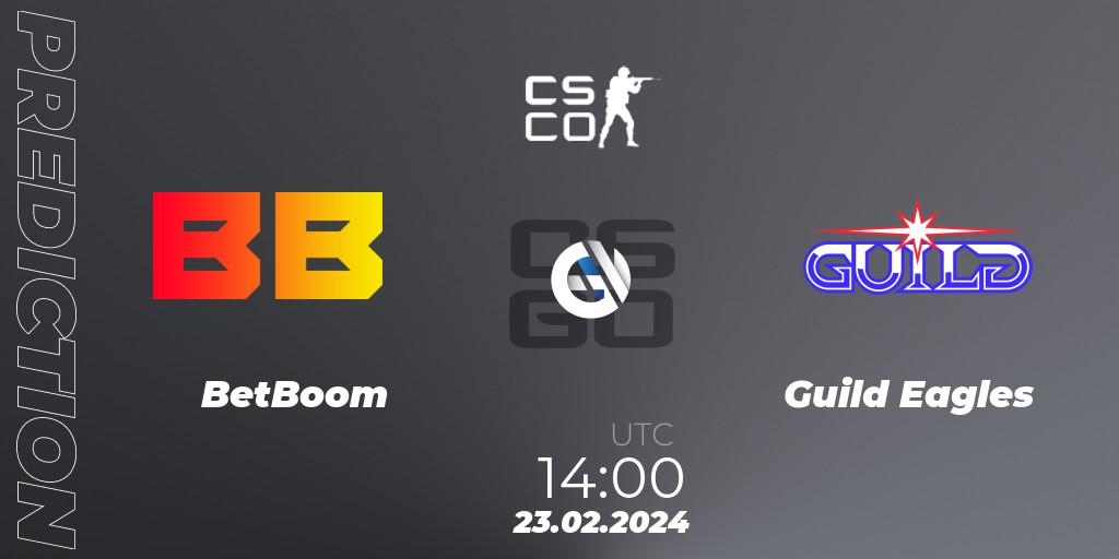 BetBoom - Guild Eagles: ennuste. 23.02.2024 at 13:20, Counter-Strike (CS2), PGL CS2 Major Copenhagen 2024 Opening Stage Last Chance Qualifier