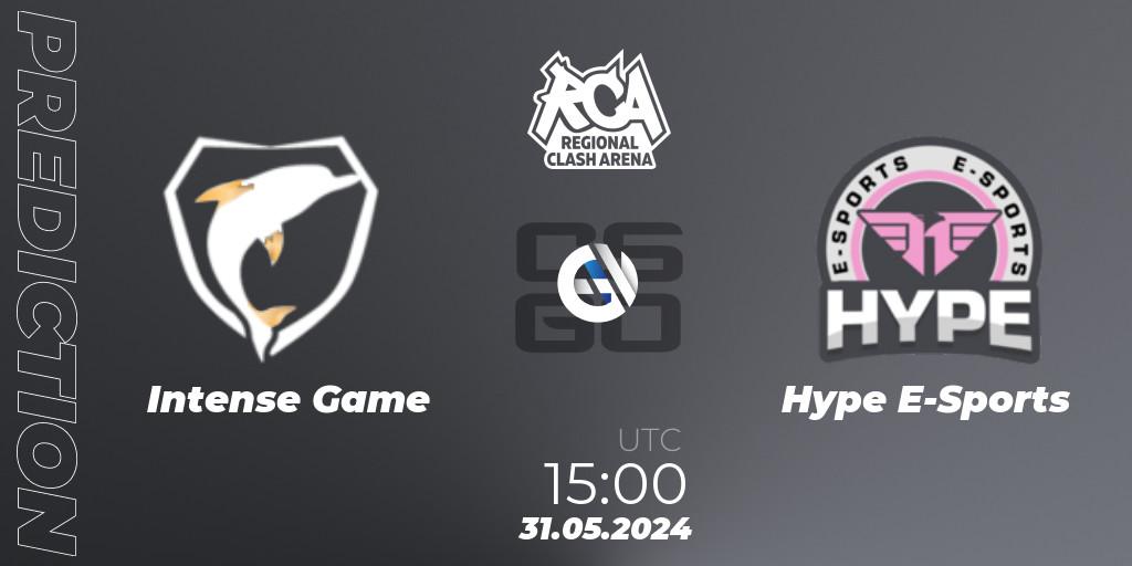 Intense Game - Hype E-Sports: ennuste. 31.05.2024 at 15:00, Counter-Strike (CS2), Regional Clash Arena South America: Closed Qualifier