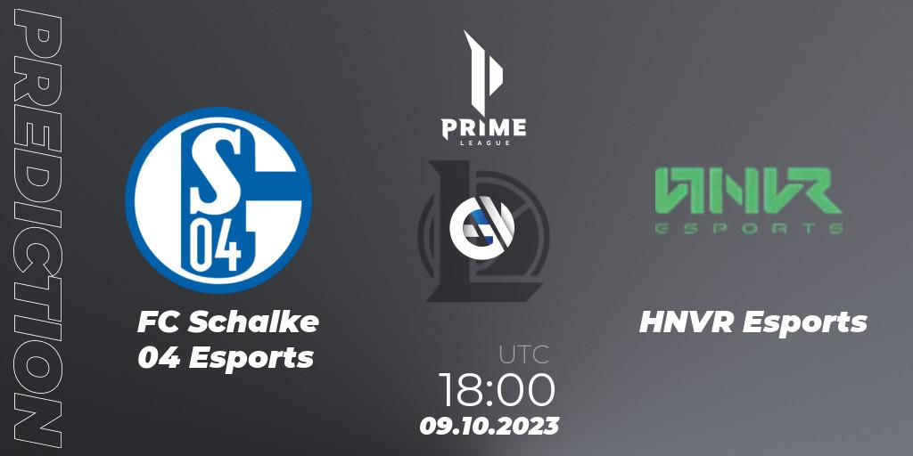 FC Schalke 04 Esports - HNVR Esports: ennuste. 09.10.2023 at 18:00, LoL, Prime League Pokal 2023