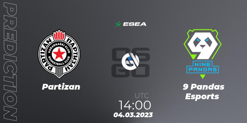 Partizan - 9 Pandas Esports: ennuste. 04.03.2023 at 14:00, Counter-Strike (CS2), ESEA Season 44: Advanced Division - Europe