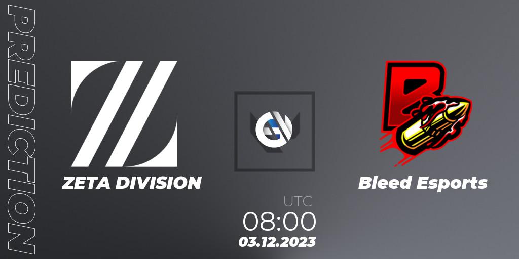 ZETA DIVISION - Bleed eSports: ennuste. 03.12.23, VALORANT, Riot Games ONE PRO INVITATIONAL 2023