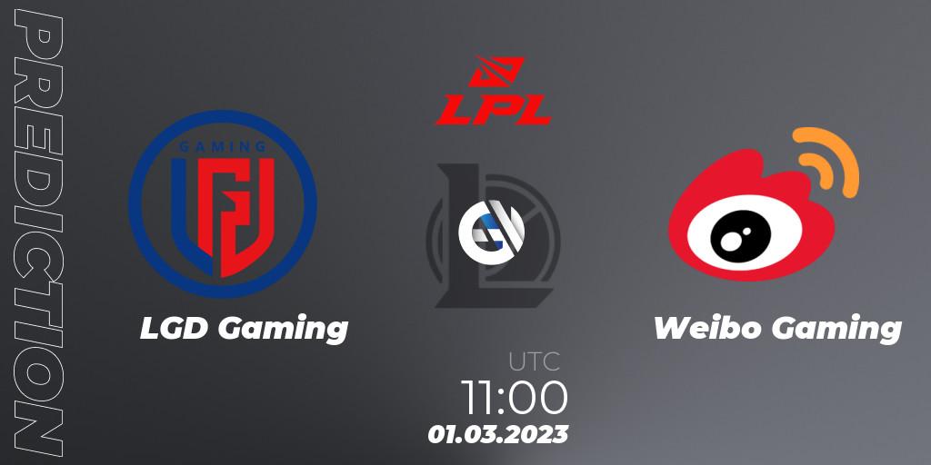 LGD Gaming - Weibo Gaming: ennuste. 01.03.2023 at 12:00, LoL, LPL Spring 2023 - Group Stage