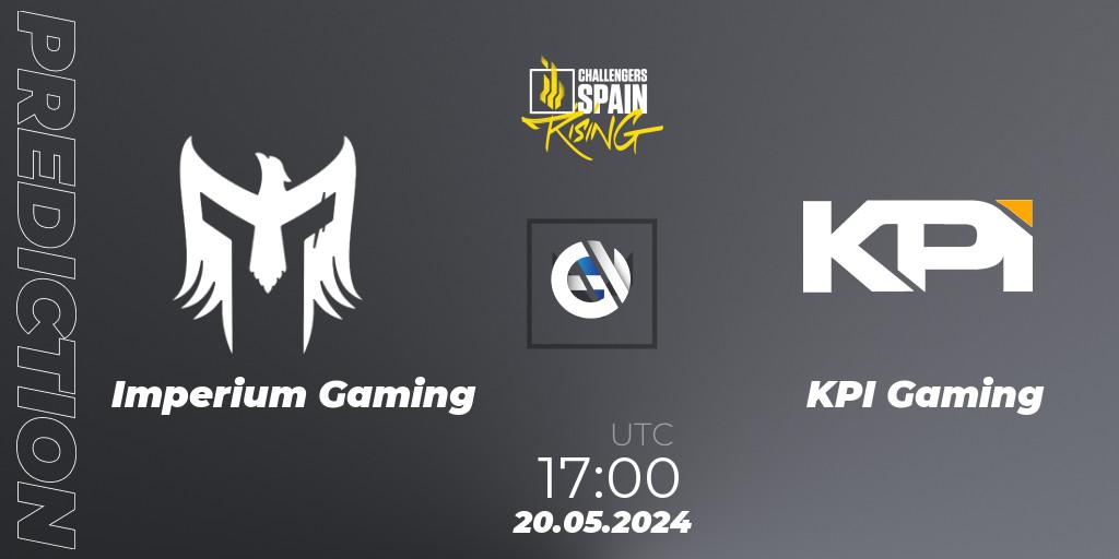 Imperium Gaming - KPI Gaming: ennuste. 20.05.2024 at 16:00, VALORANT, VALORANT Challengers 2024 Spain: Rising Split 2