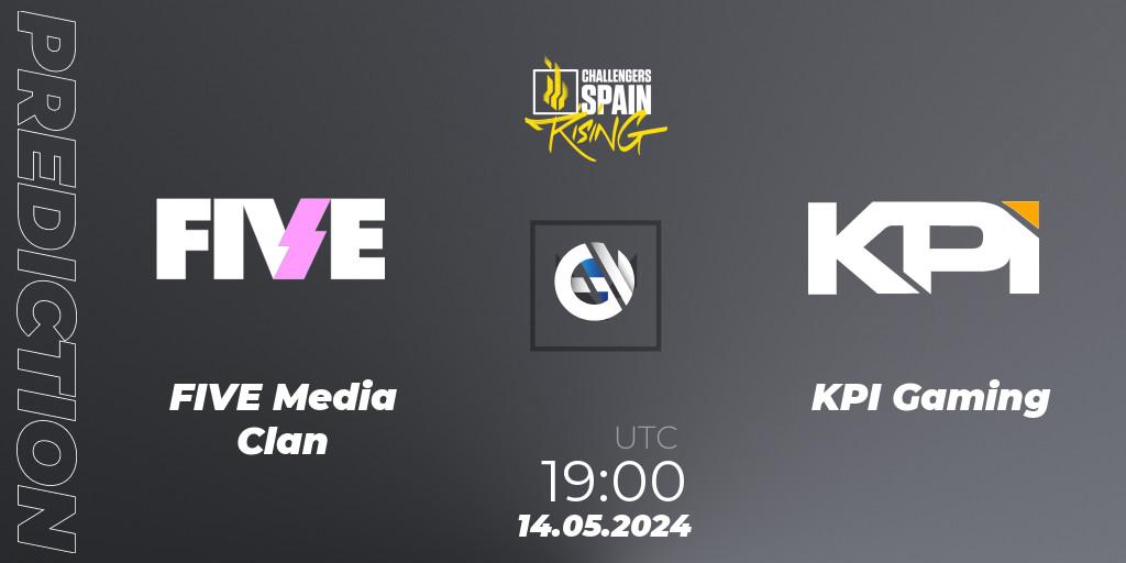 FIVE Media Clan - KPI Gaming: ennuste. 14.05.2024 at 19:00, VALORANT, VALORANT Challengers 2024 Spain: Rising Split 2
