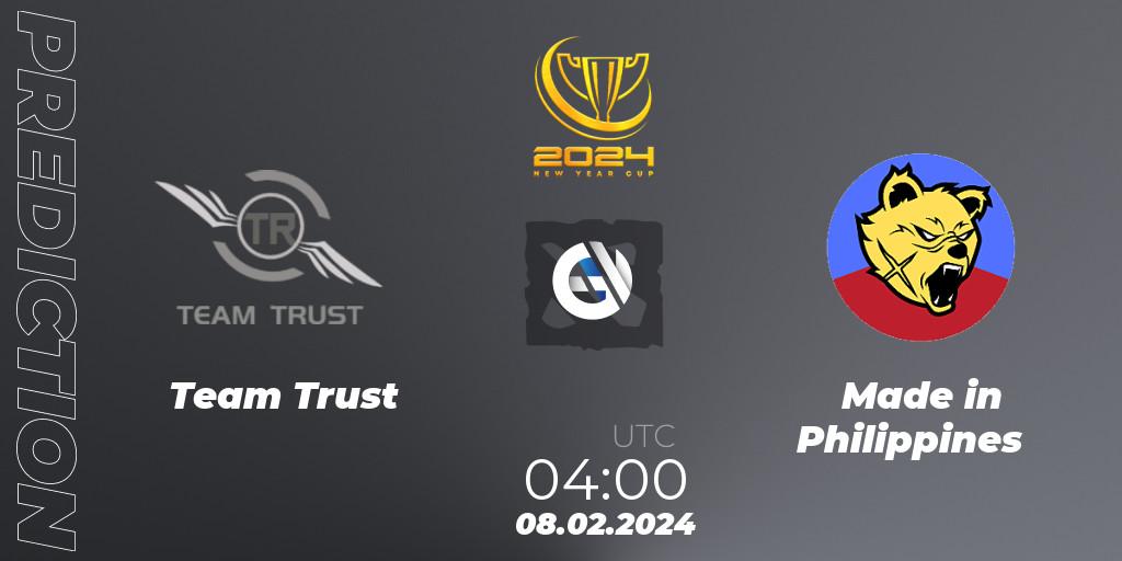 Team Trust - Made in Philippines: ennuste. 08.02.2024 at 05:00, Dota 2, New Year Cup 2024