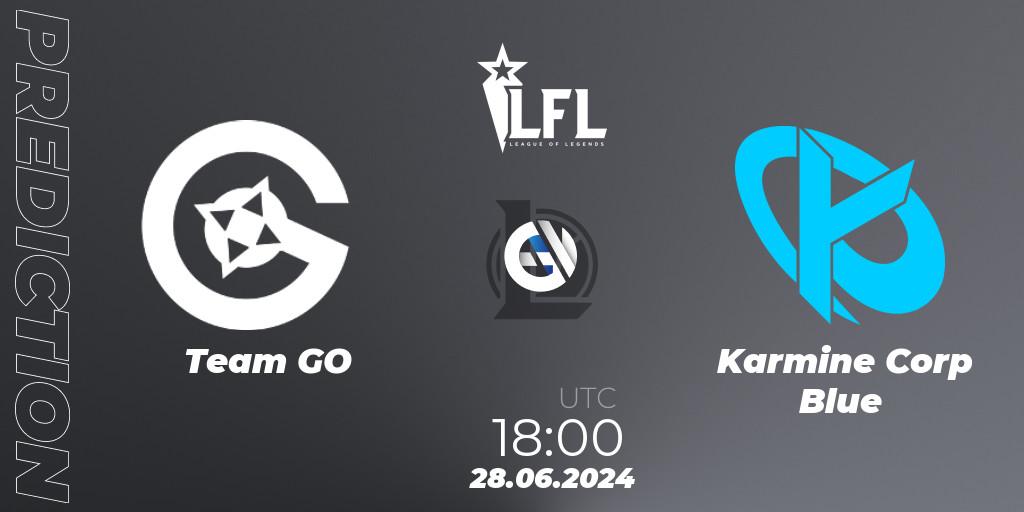 Team GO - Karmine Corp Blue: ennuste. 28.06.2024 at 18:00, LoL, LFL Summer 2024