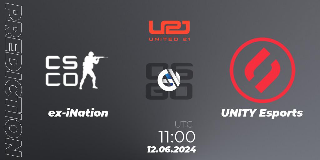 ex-iNation - UNITY Esports: ennuste. 12.06.2024 at 11:00, Counter-Strike (CS2), United21 Season 16