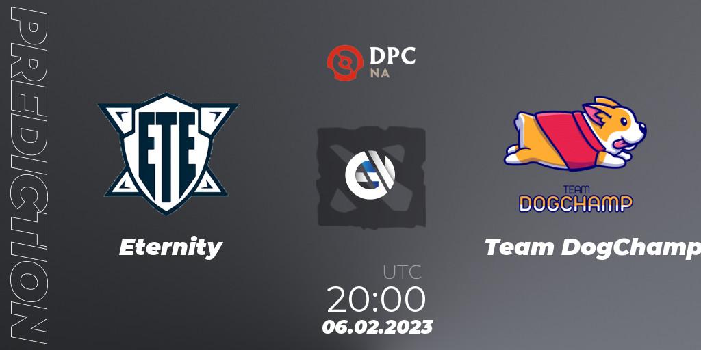 Eternity - Team DogChamp: ennuste. 07.02.23, Dota 2, DPC 2022/2023 Winter Tour 1: NA Division II (Lower)