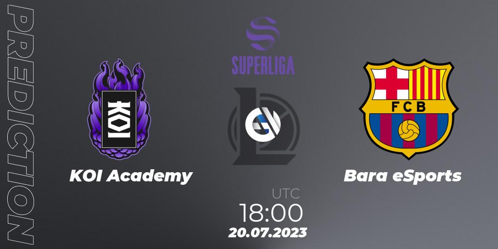 KOI Academy - Barça eSports: ennuste. 20.07.2023 at 18:00, LoL, Superliga Summer 2023 - Group Stage