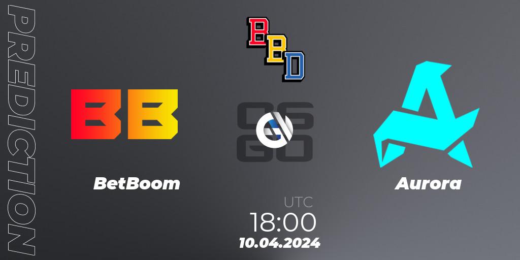 BetBoom - Aurora: ennuste. 10.04.2024 at 15:00, Counter-Strike (CS2), BetBoom Dacha Belgrade 2024: European Qualifier