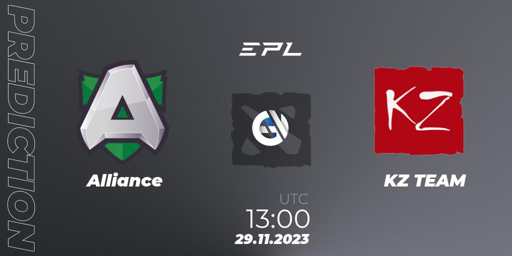 Alliance - KZ TEAM: ennuste. 29.11.23, Dota 2, European Pro League Season 14